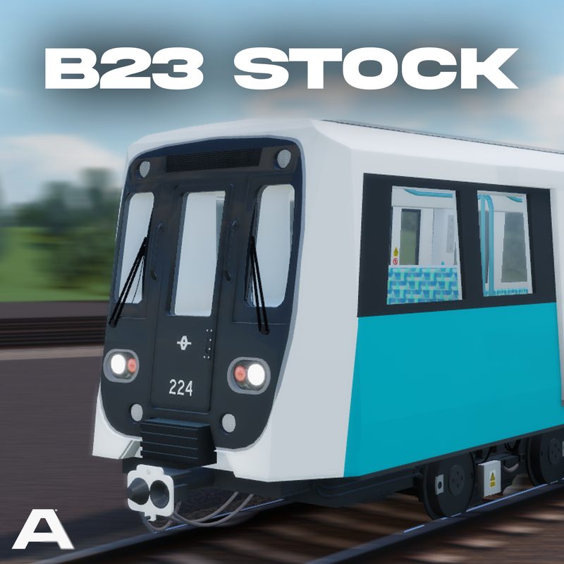 Front of a white and teal light rail train numbered 224.