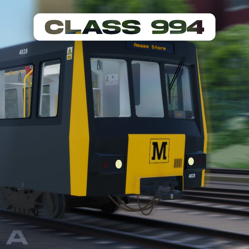 Front of a black and yellow Metro train with an M logo on the nose.